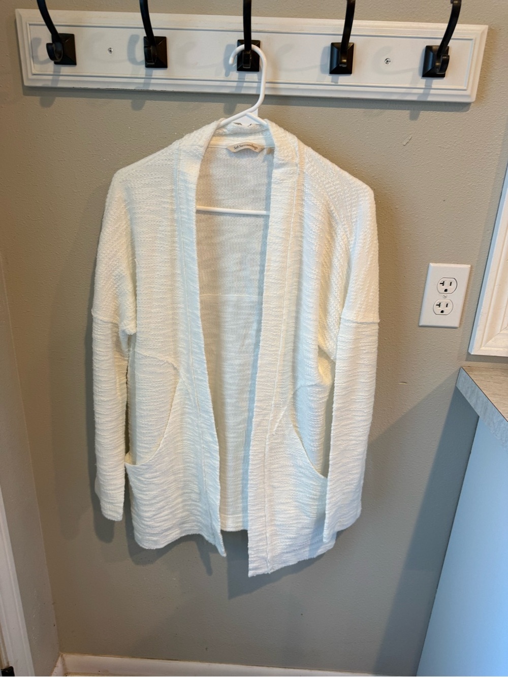 Soft Surroundings White Open-Front Women's Cardigan Sweater
